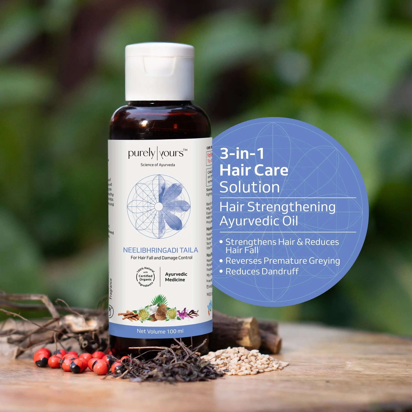 Purely Yours' Neelibhringadi Taila hair growth oil